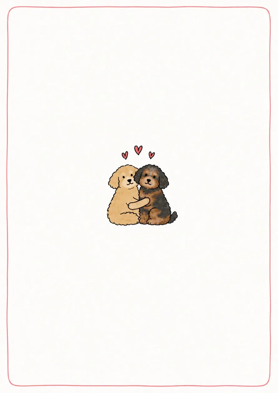 Cute Hugging Puppies Design Friendship Card: the shop's own photo