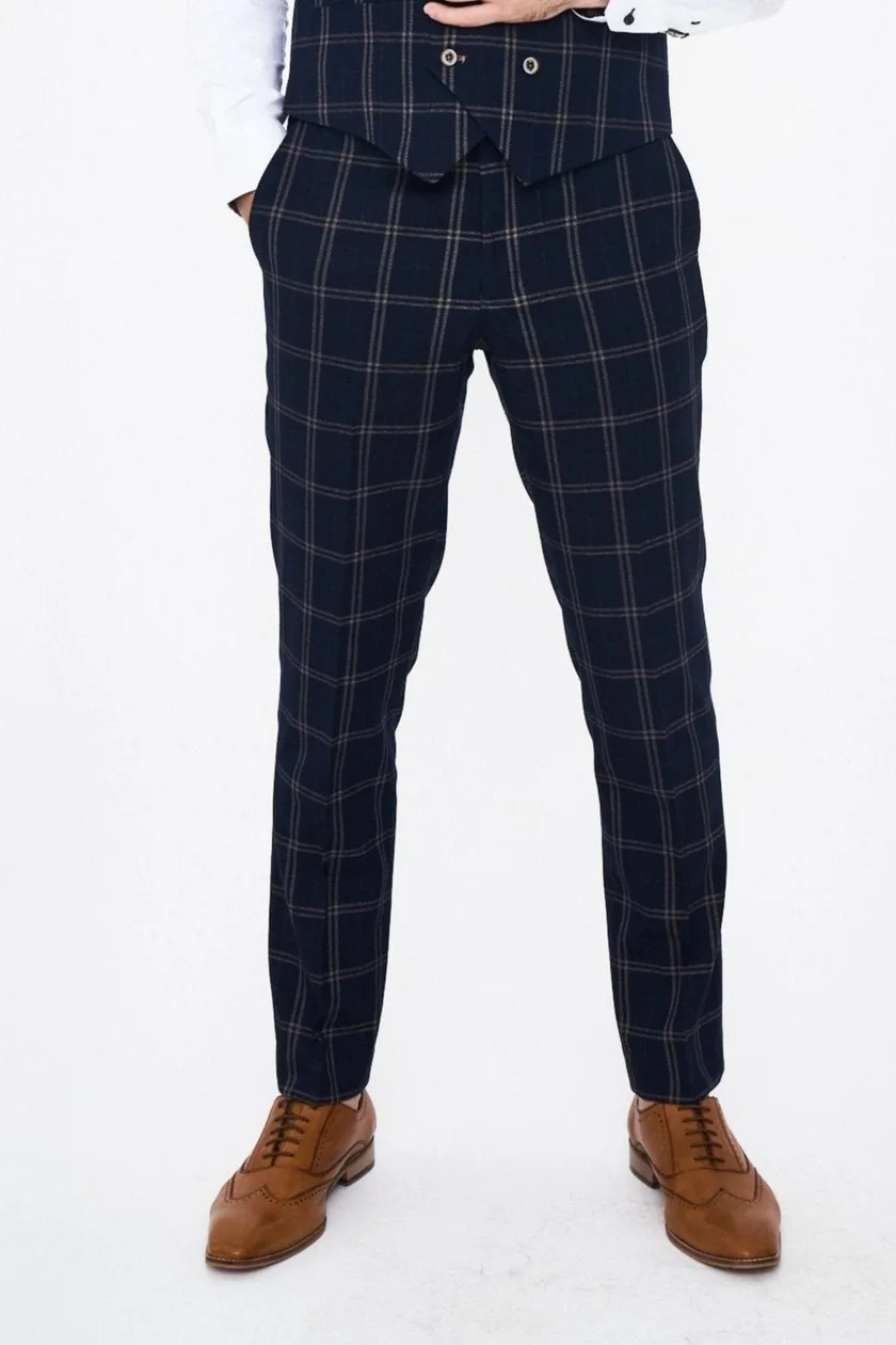 House of Cavani Hardy Navy Check Trousers: the shop's own photo