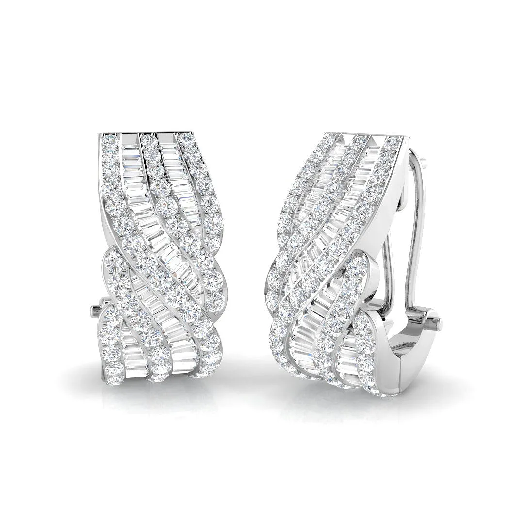 Holiday Special Diamond Earring 1.75 ct Platinum, 9ct, 18ct White, Yellow & Rose Gold | Handcrafted - 1.75 Carat / Natural-F/VS / 18k White Gold: the shop's own photo