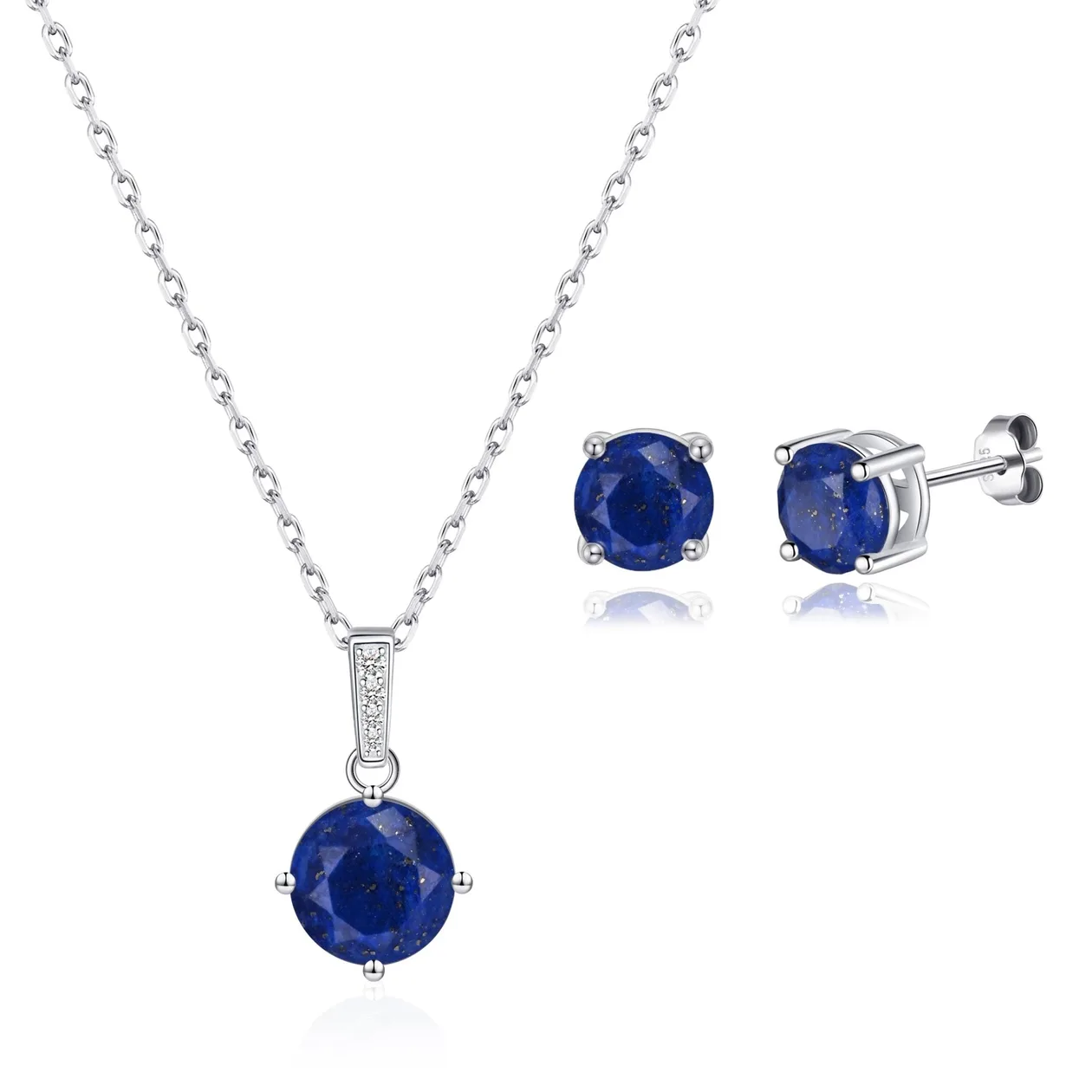 Sterling Silver Lapis Gemstone Set: the shop's own photo