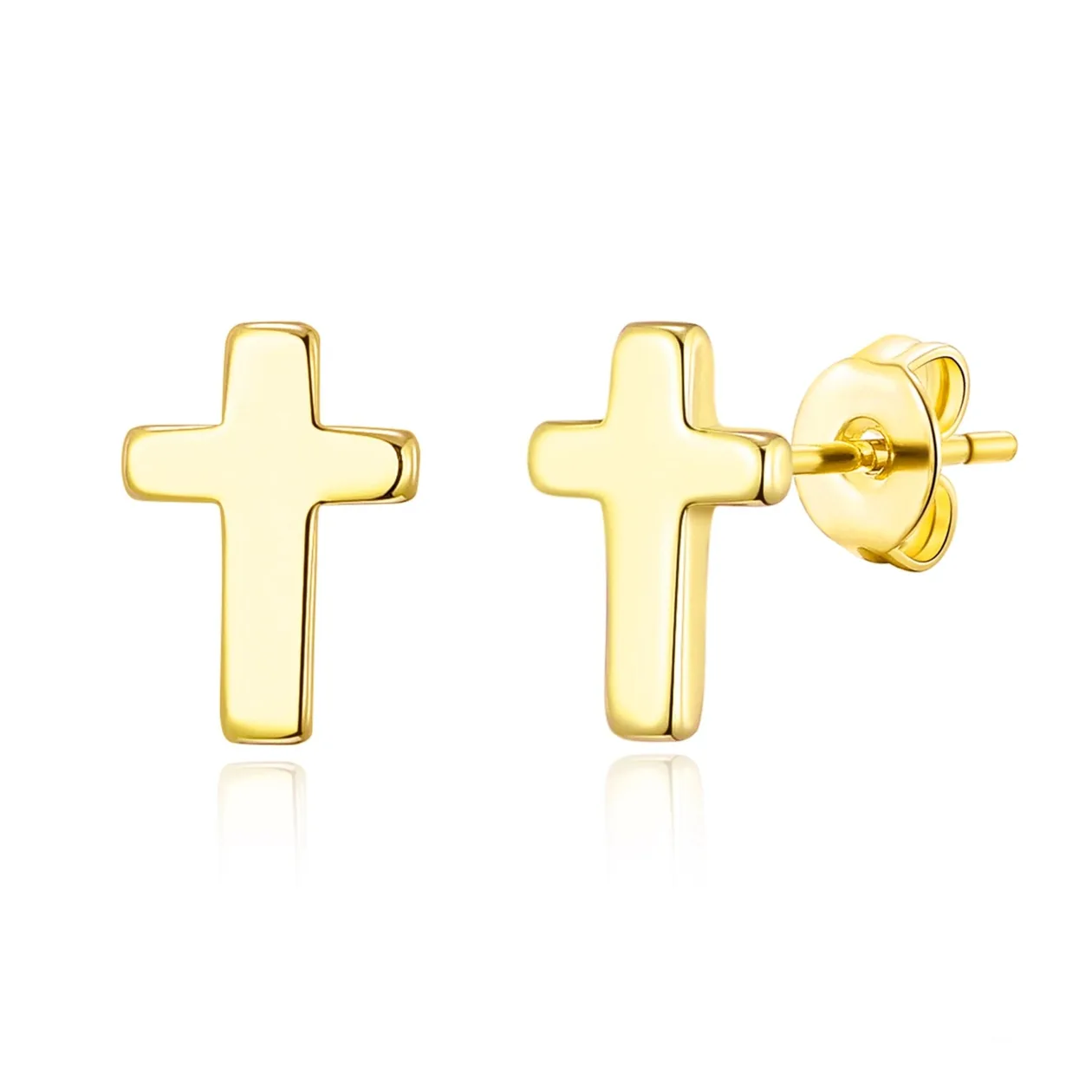 18k Gold Plated Cross Stud Earrings: the shop's own photo