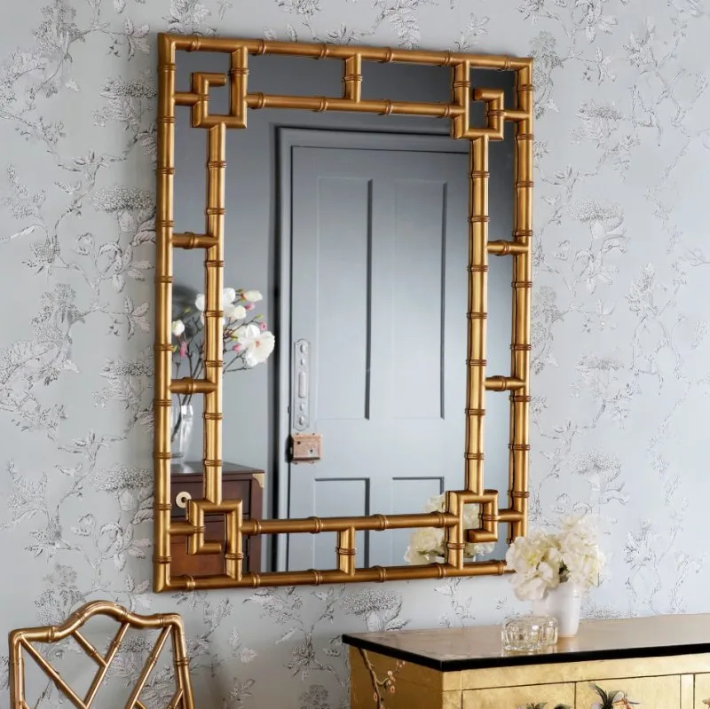 Laura Ashley Shawford Rectangle Mirror With Gold Detail Edging: the shop's own photo