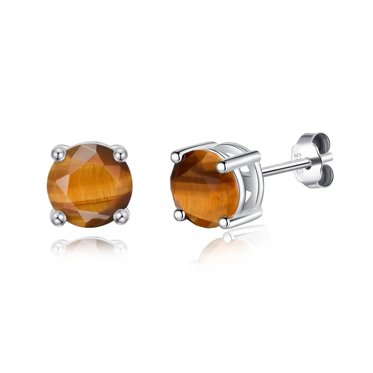 Sterling Silver Tigers Eye Gemstone Earrings: the shop's own photo
