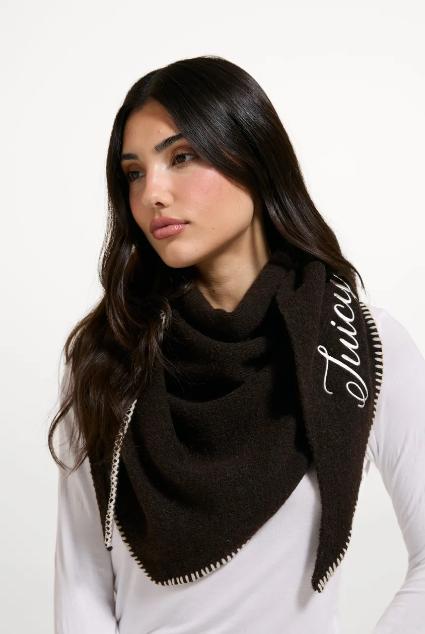 Java Triangle Script Scarf - ONE / Brown: the shop's own photo