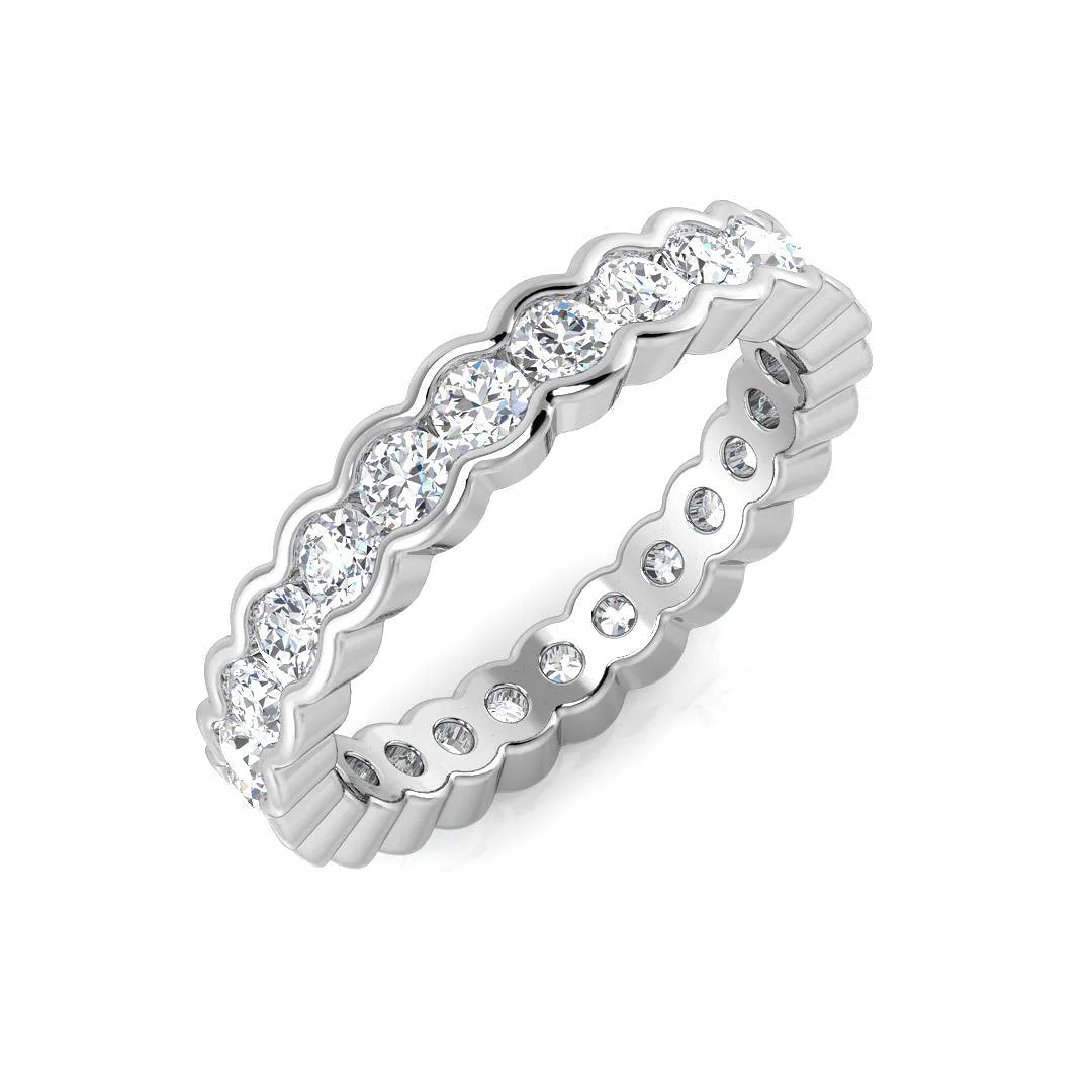 1.00 to 2.10ct Lab-Grown Round Cut D/VVS Diamond Half Bezel Set Full Eternity Ring - 18k Yellow Gold / 1.50 Carat: the shop's own photo