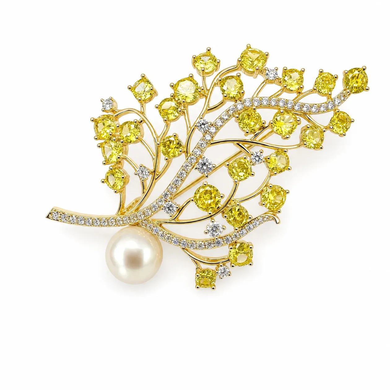 Crystal Branch and Pearl Brooch: the shop's own photo