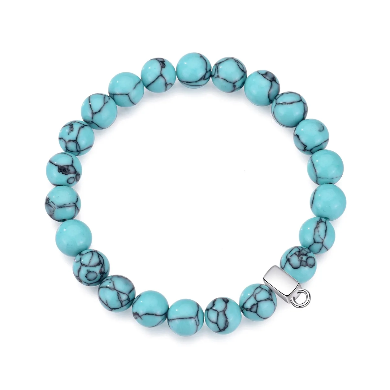 Synthetic Turquoise Gemstone Charm Stretch Bracelet: the shop's own photo