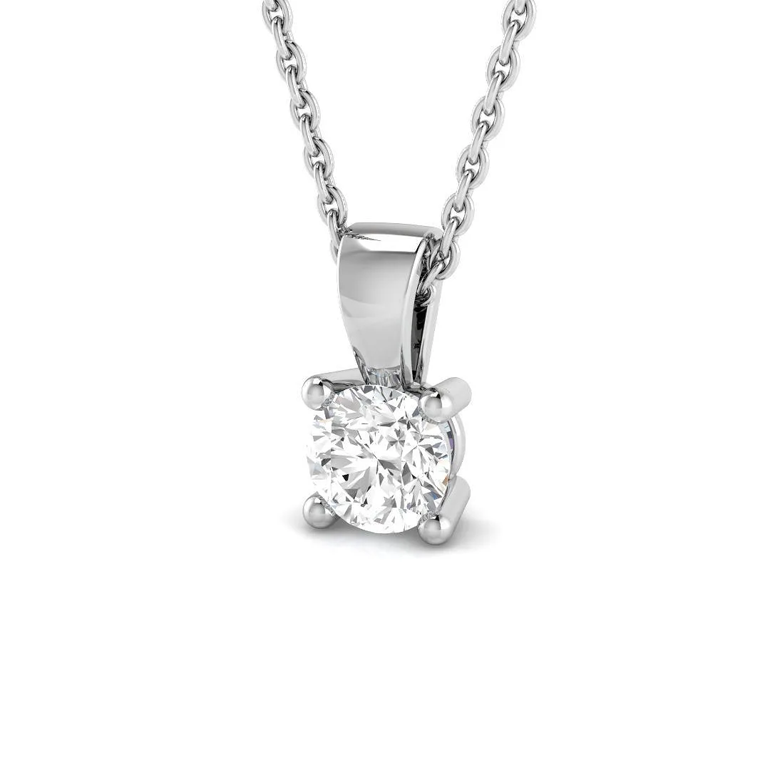 Lab Grown Round Diamond Solitaire Pendant | Claw Set Pendant Without Chain - 18k Yellow Gold / 0.20 Carat: the shop's own photo