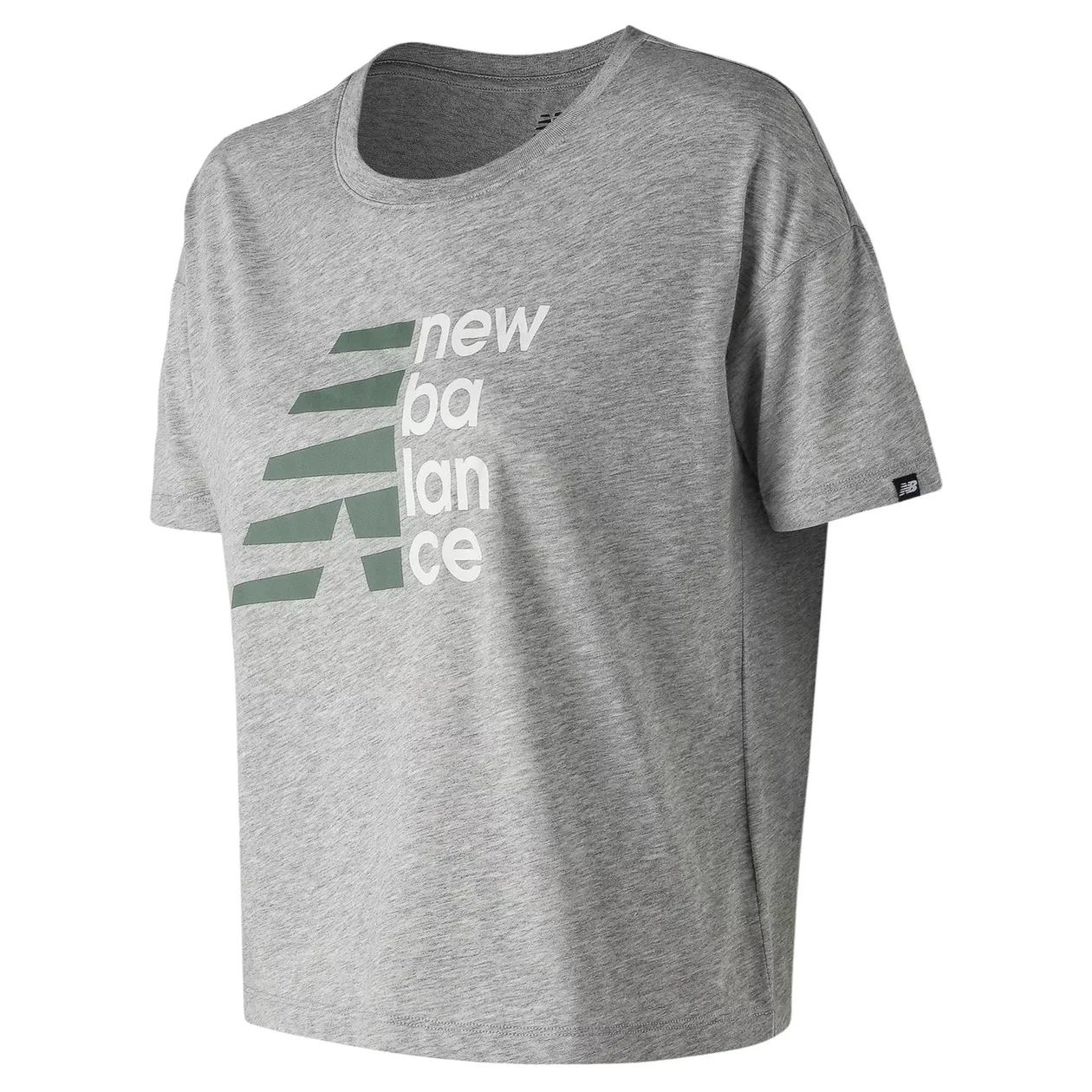 New Balance Womens Essentials Spilt T Shirt - Grey | Size: L: the shop's own photo