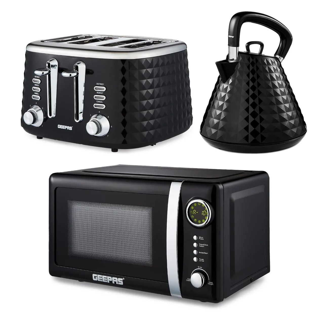 Digital 20L Microwave, Argyle 1.7L Kettle & 4 Slice Toaster Set: the shop's own photo