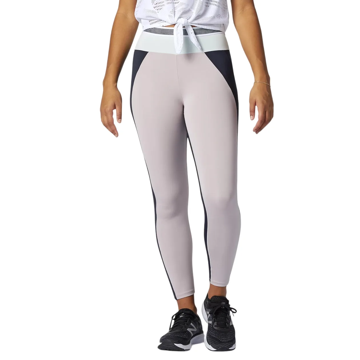 New Balance Achiever Remix High Rise 7/8 Tights - Violet / Navy | Size: L: the shop's own photo