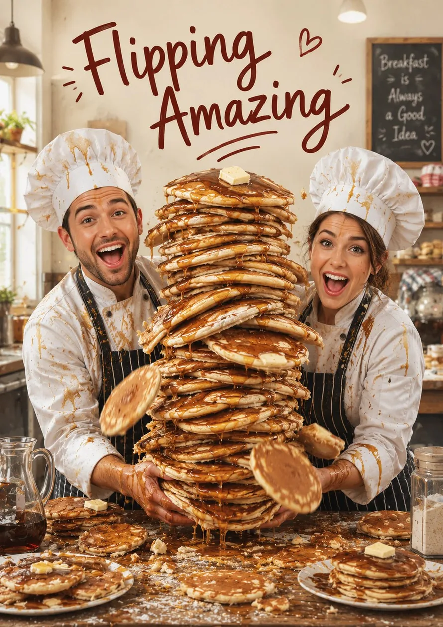 Funny Flipping Amazing Pancakes Thank You Card: the shop's own photo