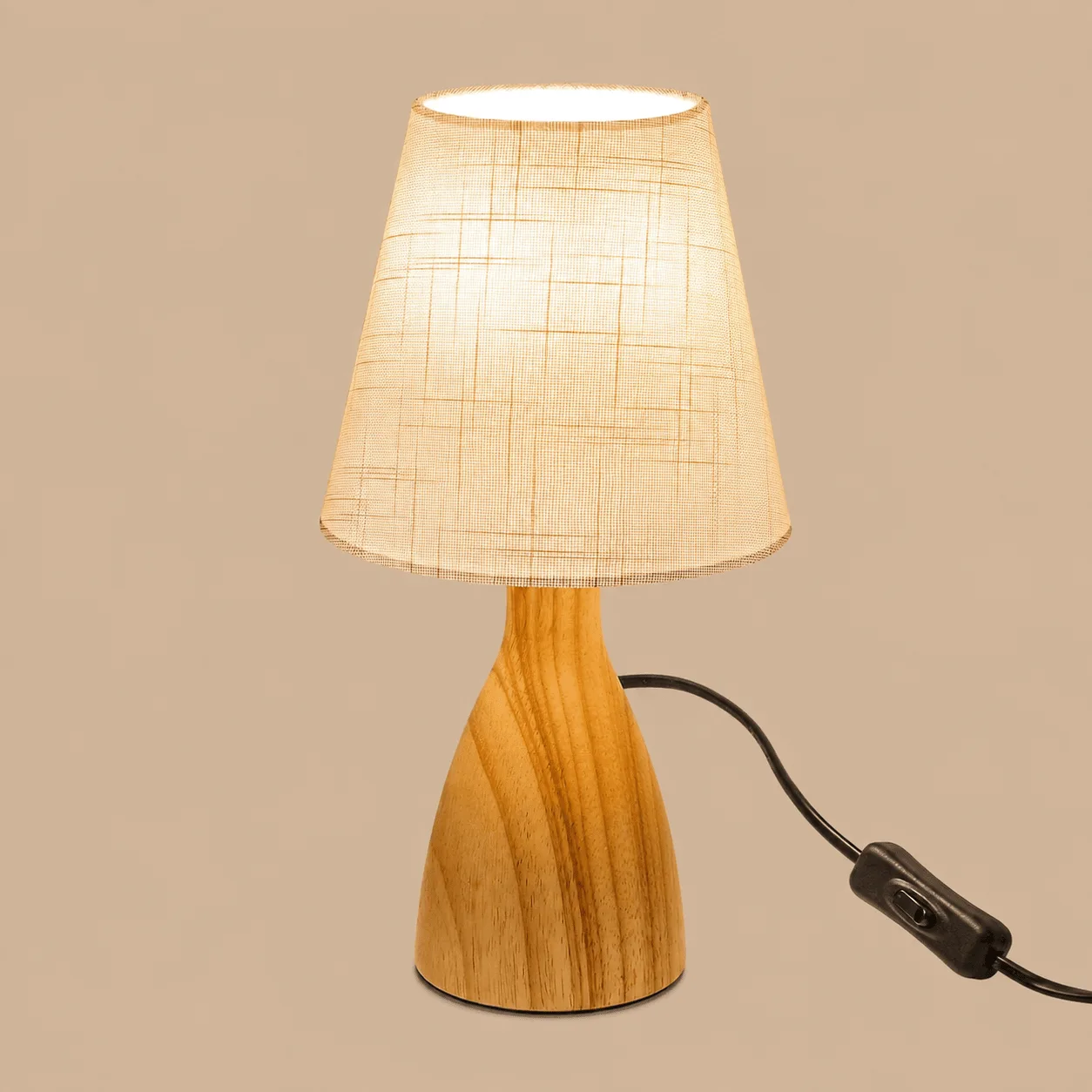 Wood Bedside Lamp with Button Switch: the shop's own photo