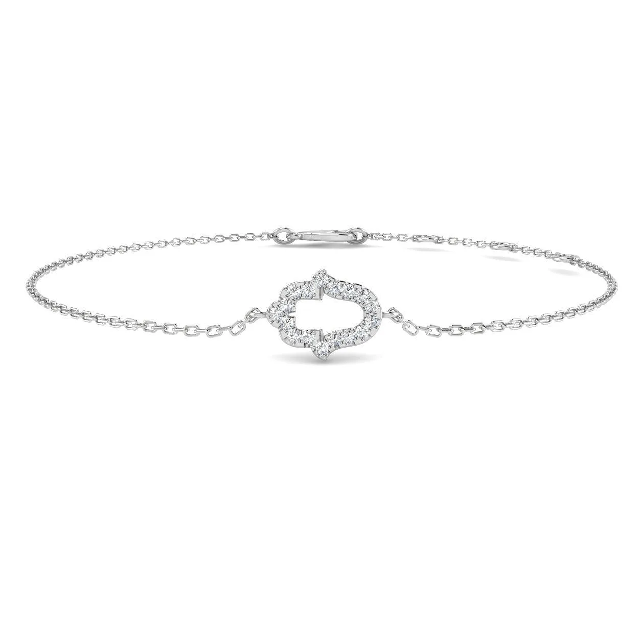 18K Yellow Gold Natural Diamond Hamsa Bracelet – Pave Set Religious Protection Charm - 9k White Gold / 0.10 Carat / Lab Grown Diamond: the shop's own photo