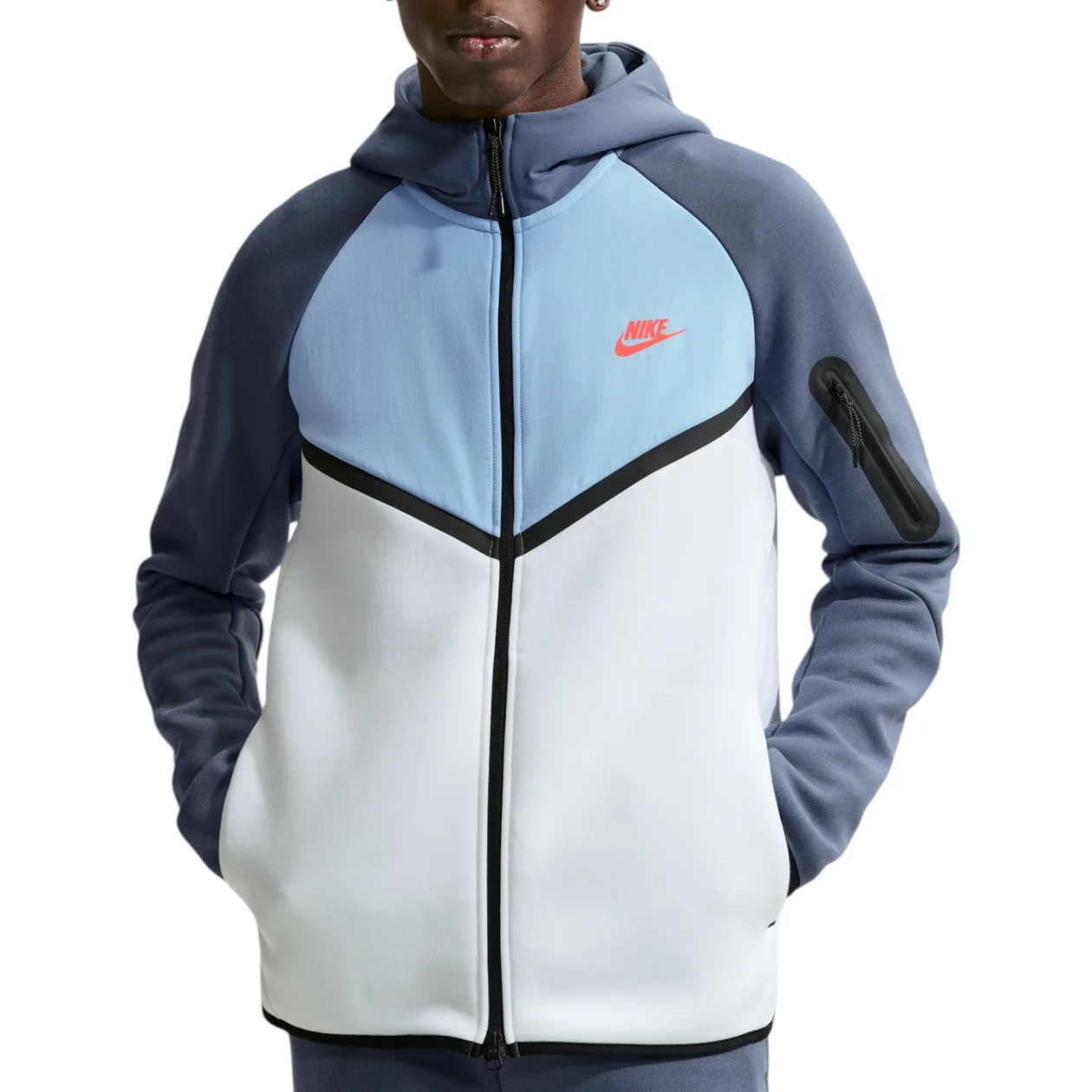 Nike Tech Men's Fleece Windrunner Full-Zip Jacket - White / Blue | Size: M: the shop's own photo