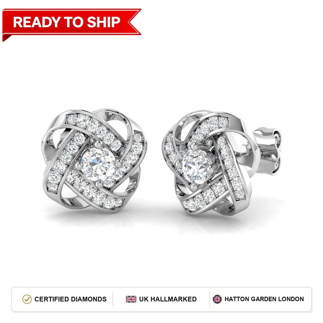 0.6 Carat D-E/VS Lab Grown Diamond Fancy Earring 9k White Gold Ready To Ship: the shop's own photo