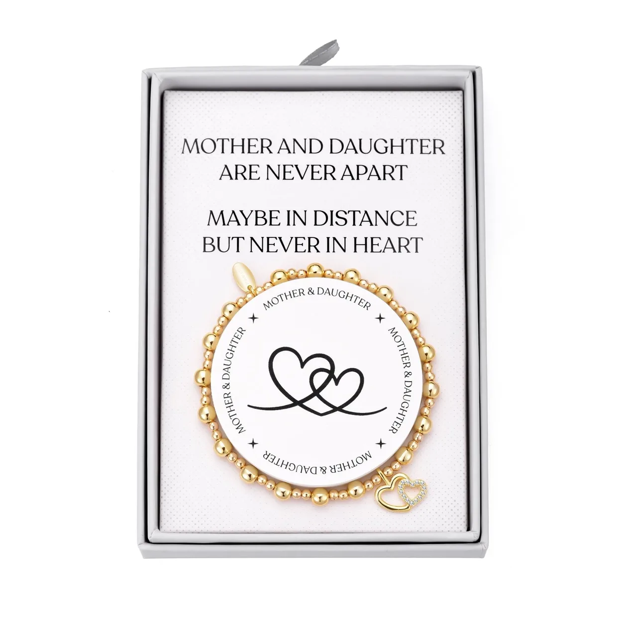 18k Gold Plated Mother and Daughter Quote Stretch Bracelet with Gift Box: the shop's own photo
