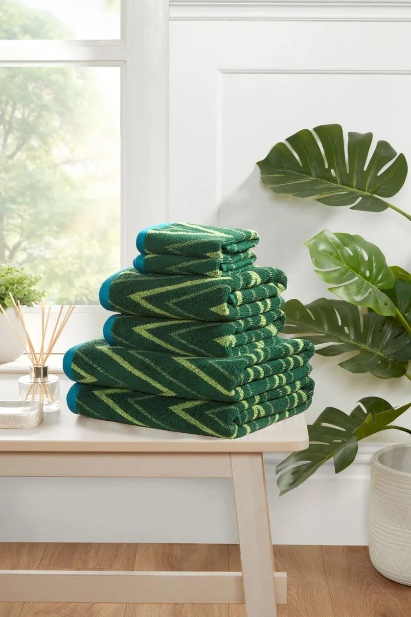 Helix Chevron 6pc Towel Bale - Green: the shop's own photo