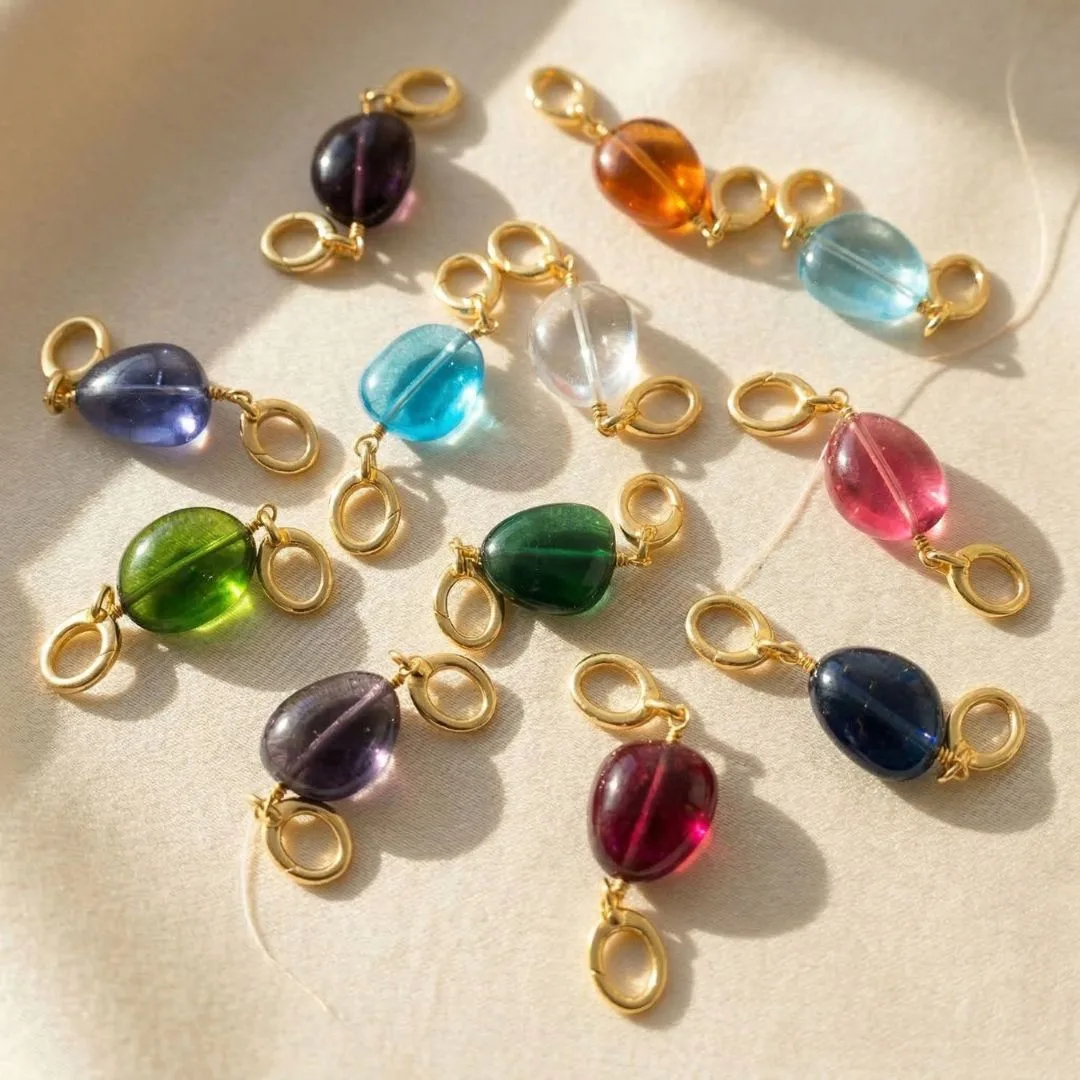 Statement Birthstone Pendant Crystal Gold Plated Charms - Ruby - July: the shop's own photo