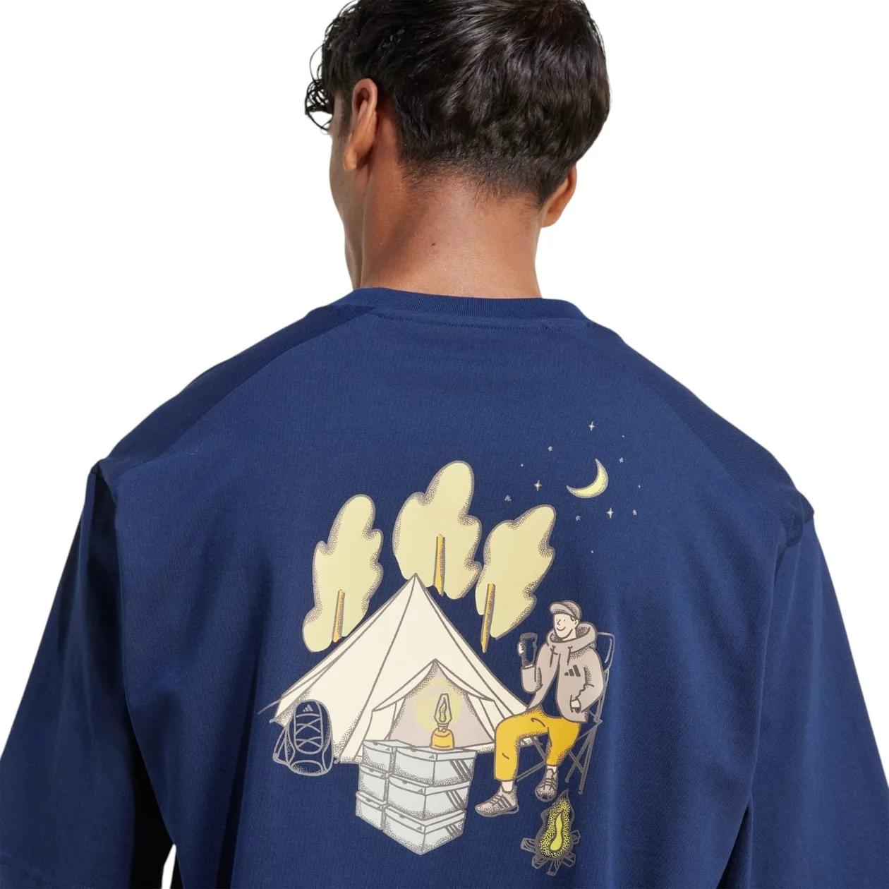 adidas Men's Codes Doodle Camp Graphic T-Shirt - Night Indigo | Size: 2XL: the shop's own photo