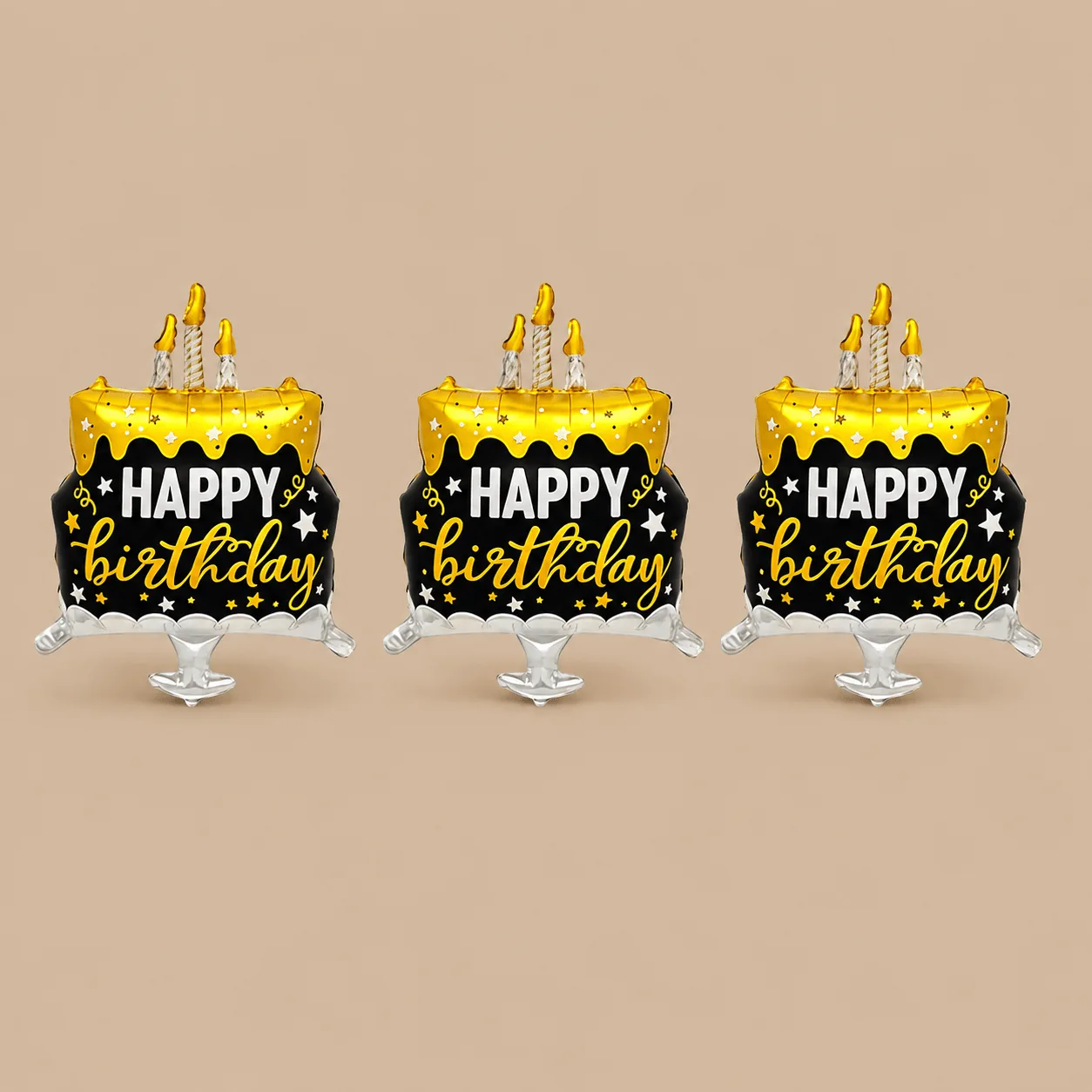 Black & Gold Birthday Cake Balloons: the shop's own photo