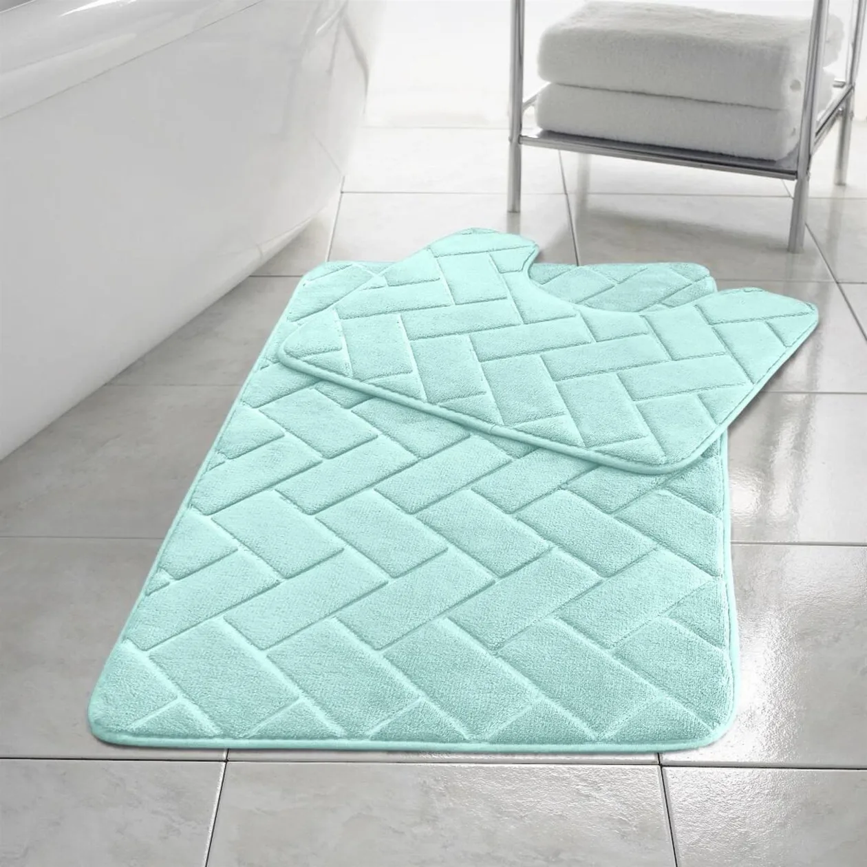 Memory Foam Blocks Bath Mats - Aqua: the shop's own photo