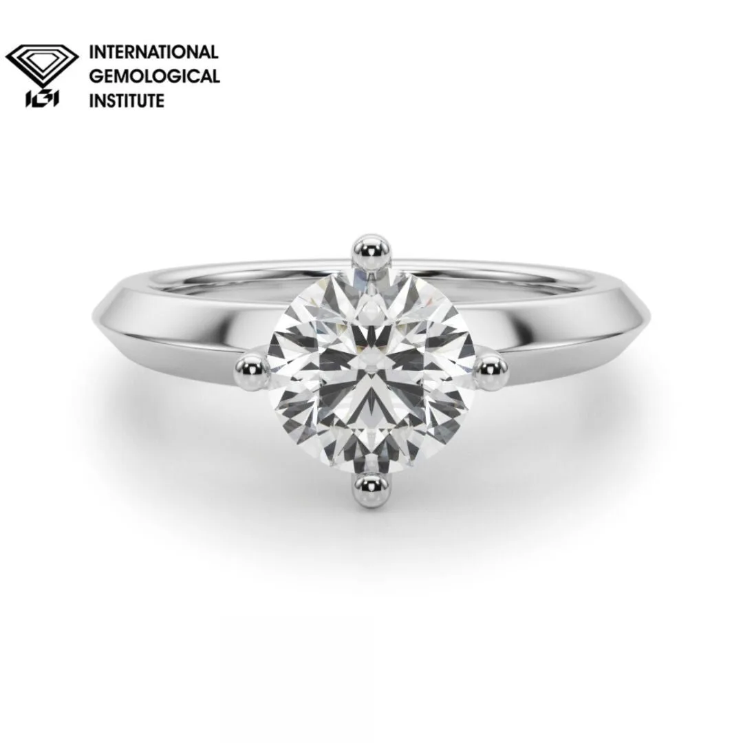 IGI Certified D/VS 2.00ct Lab Grown Diamond Solitaire Engagement Platinum Ring - 18k Yellow Gold / 0.50 Carat: the shop's own photo