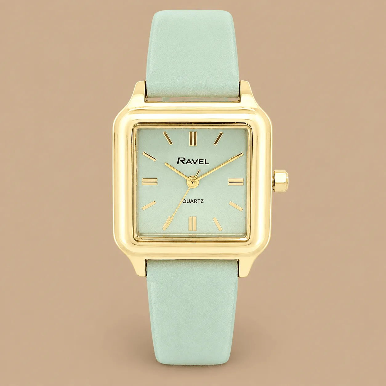 Ravel Womens Square Golden Summertime Watch - Green: the shop's own photo