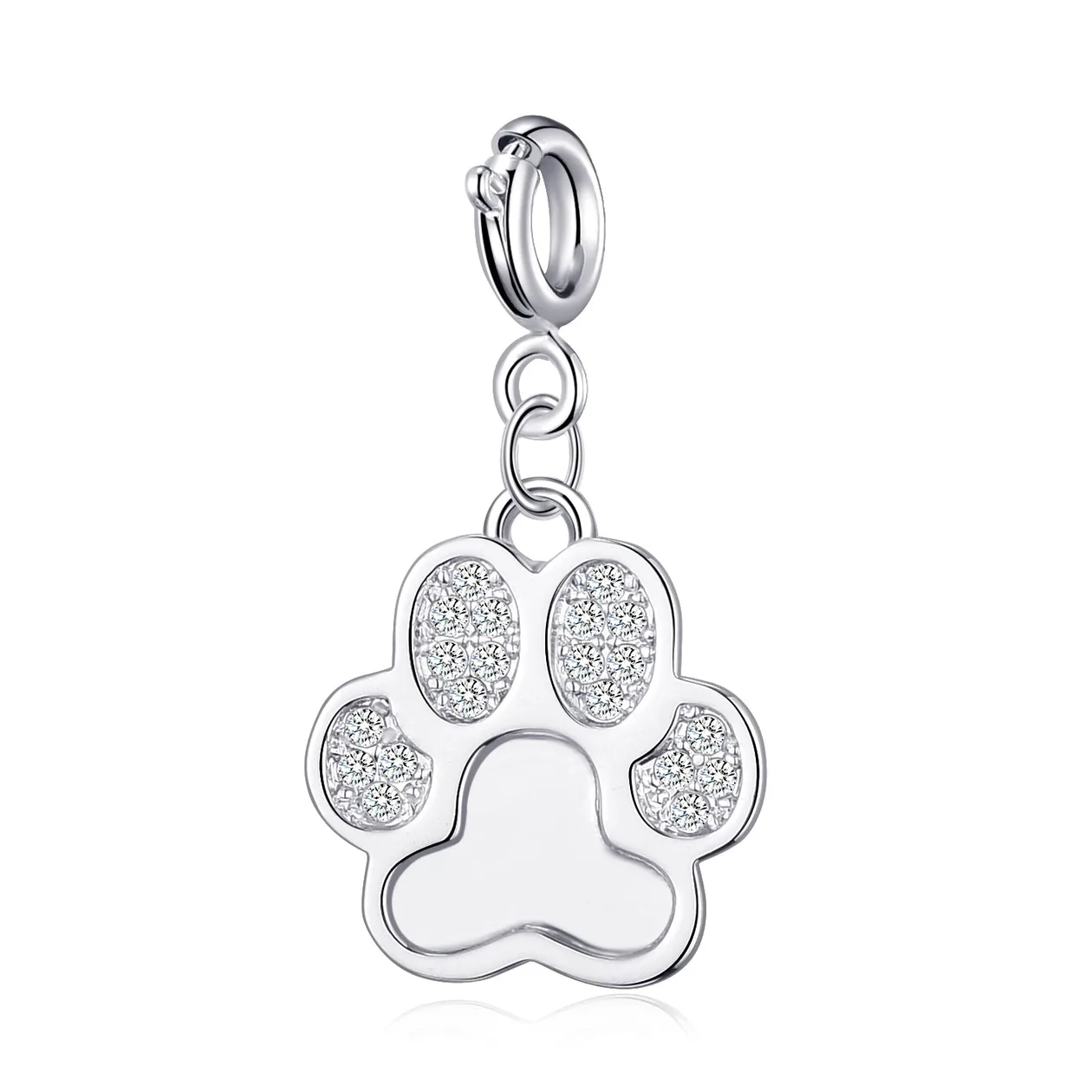 Paw Charm Created with Zircondia® Crystals: the shop's own photo