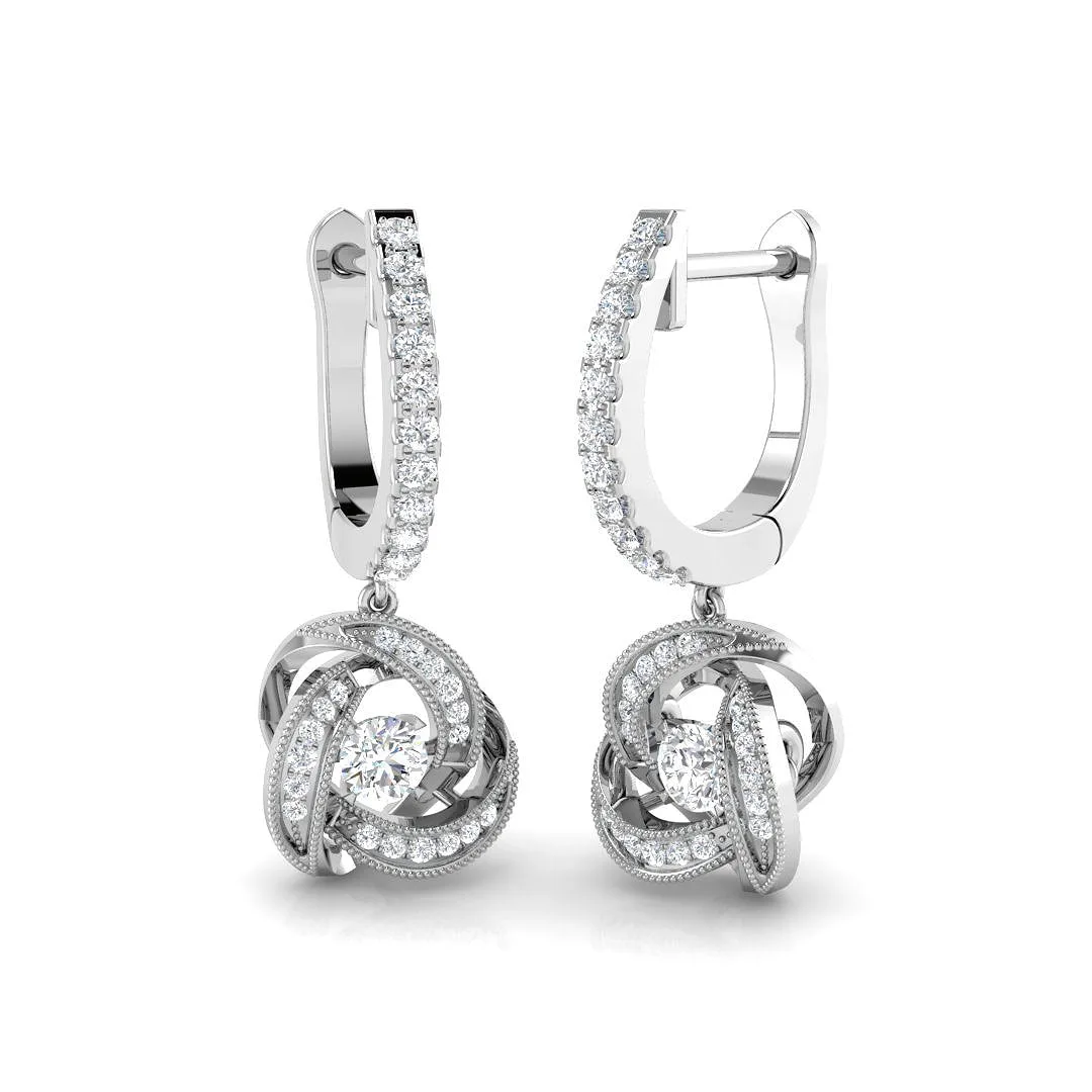Rubby Gold Drop & Trilogy Diamond Earrings - Luxury 0.33ct Jewelry - 0.33 Carat / Lab Grown Diamond(D-VVS) / 9k Yellow Gold: the shop's own photo