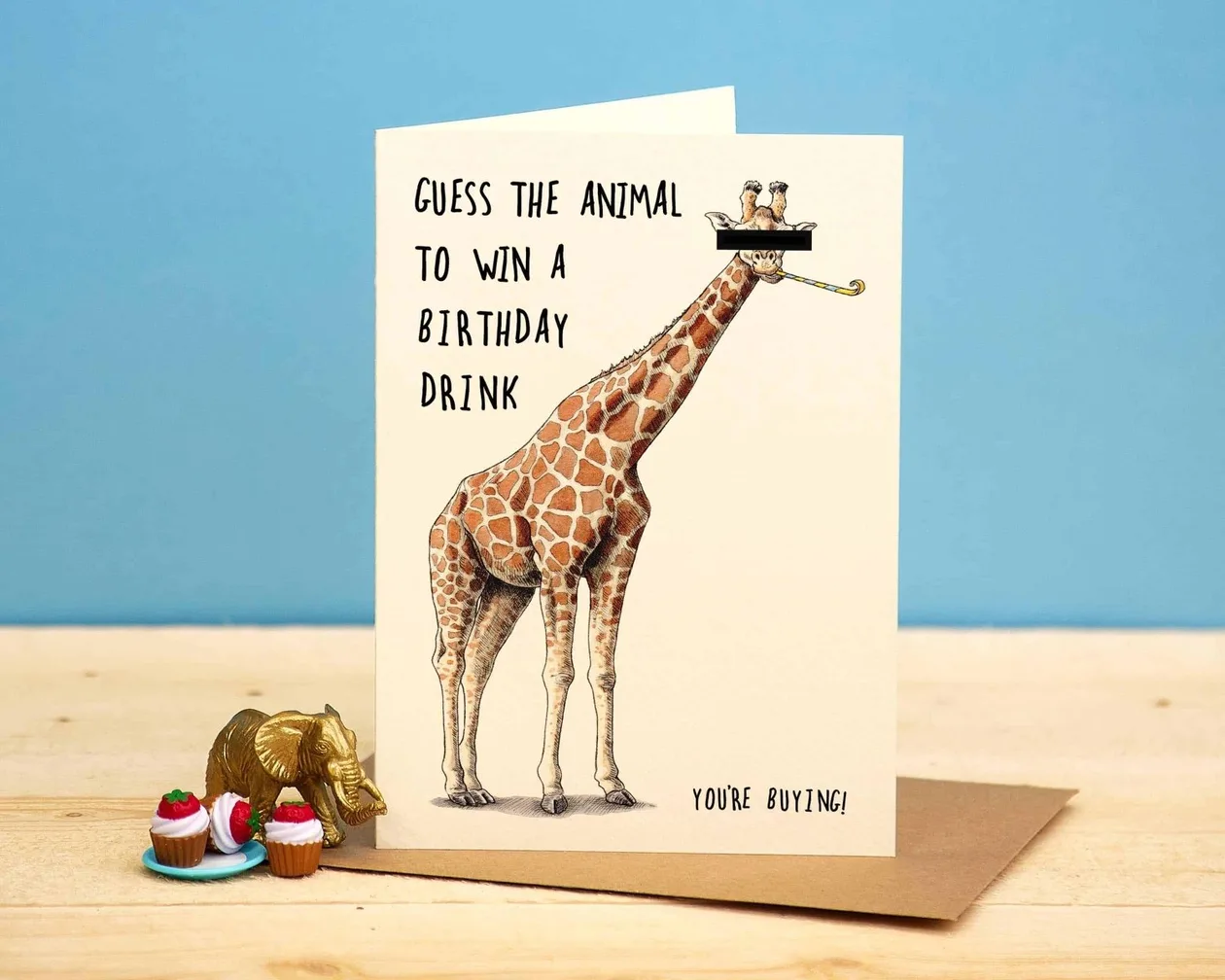 Giraffe Birthday Card - Birthday Card - Funny: the shop's own photo