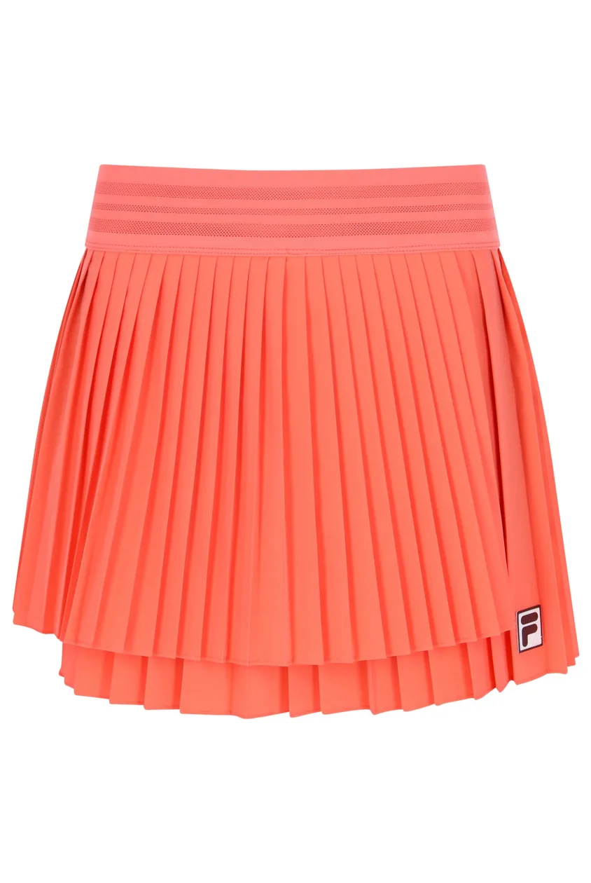 Neon Orange Women’s Pleated Wrap Tennis Skirt - L: the shop's own photo
