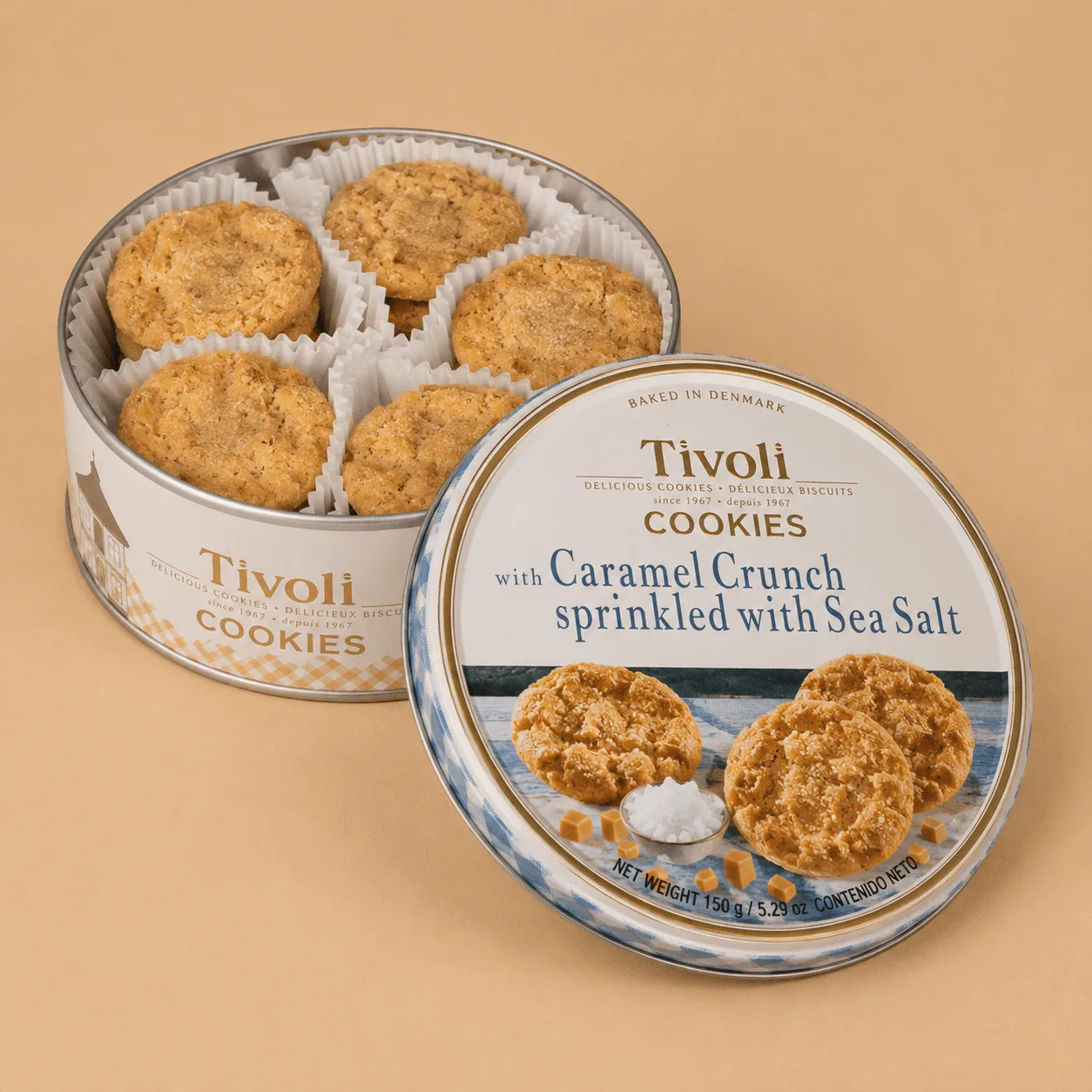 Jacobsens Caramel Crunch Cookies Tin: the shop's own photo