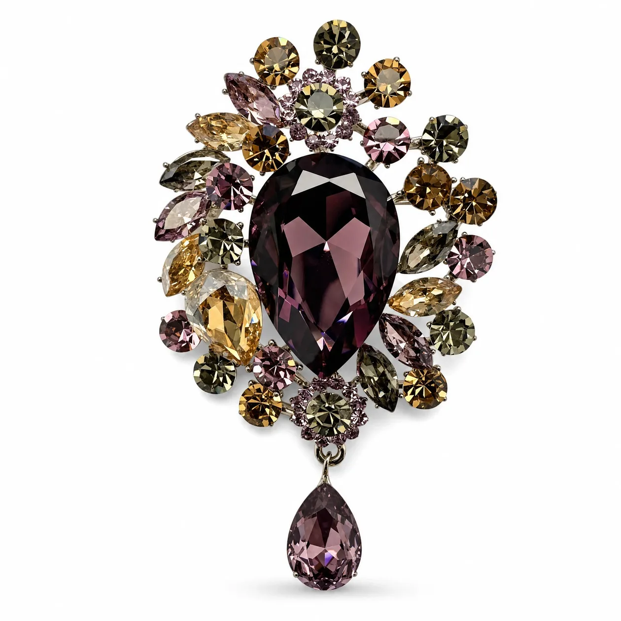 Vintage Crystal Cluster Drop Brooch: the shop's own photo