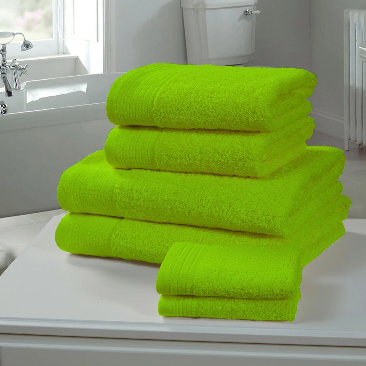 Chatsworth 100% Cotton Towels - Lime / 6pc Towel Bale: the shop's own photo