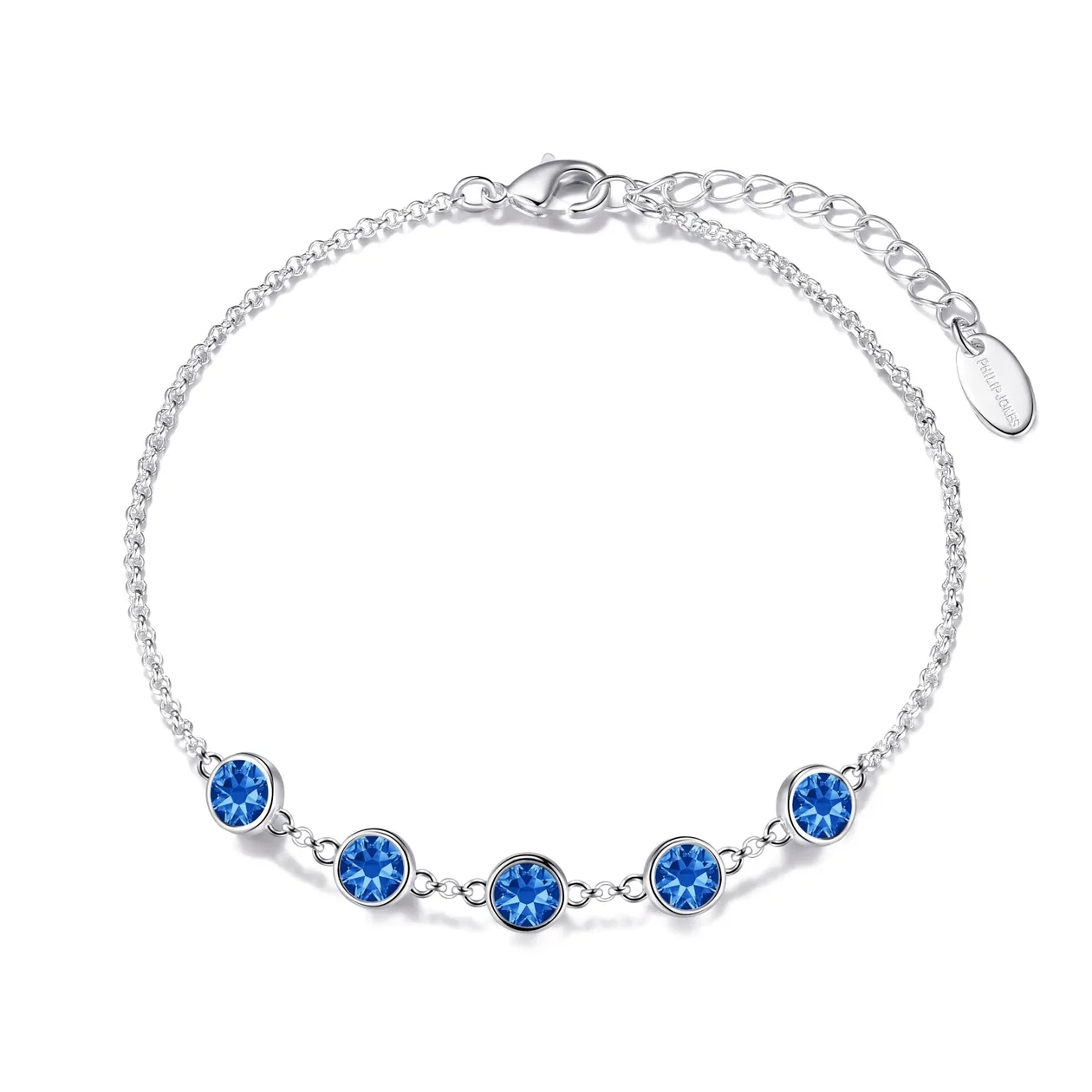 Dark Blue Crystal Chain Bracelet Created with Zircondia® Crystals: the shop's own photo
