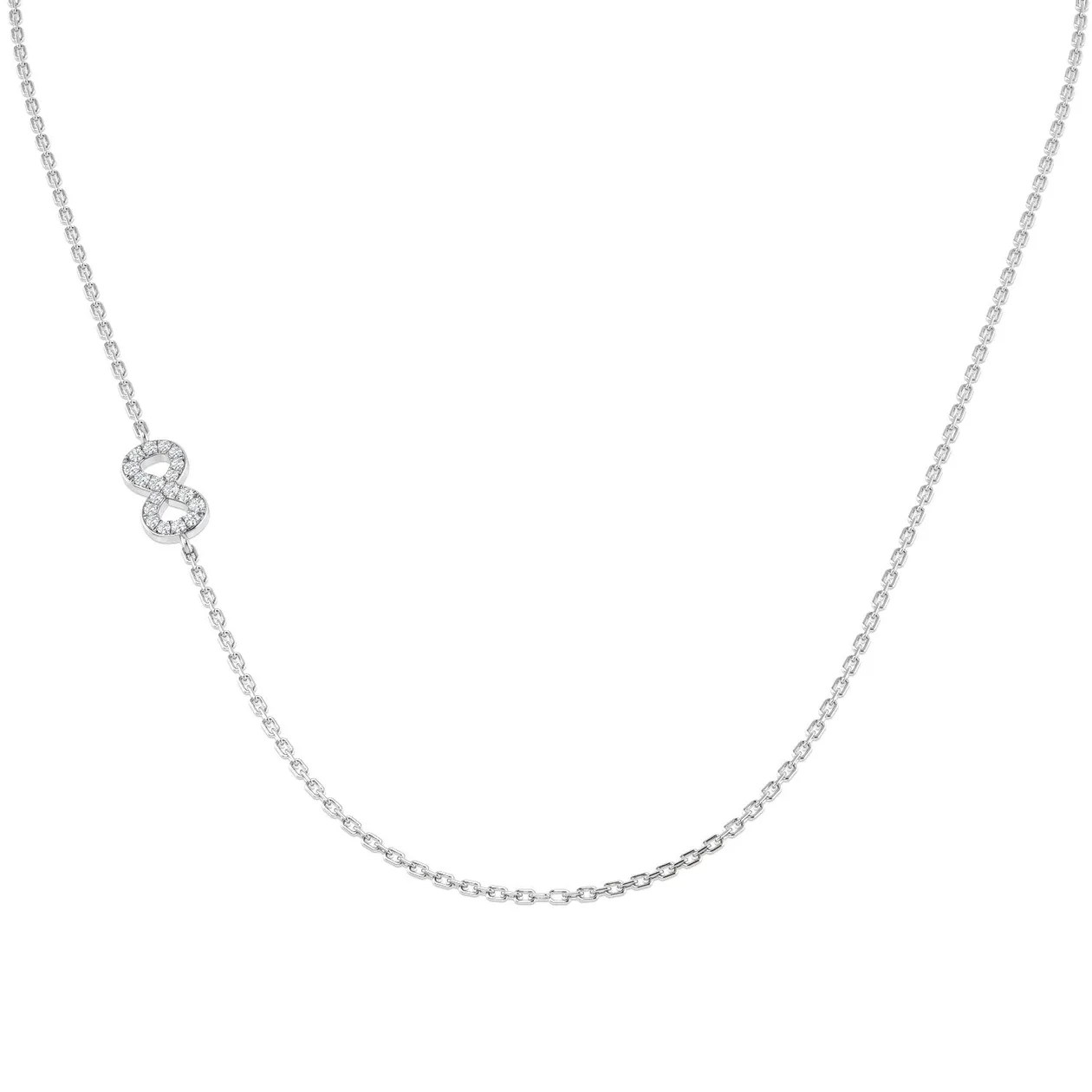 Diamond Number Pendant 0.1ct Gold & Platinum Necklace (Without Chain) - 9k White Gold / Lab Grown Diamond (D/VVS) / 0.1 Carat: the shop's own photo