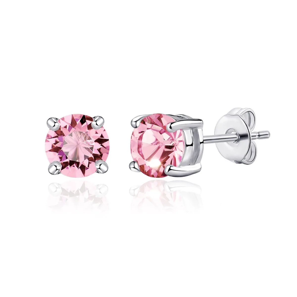 Pink Stud Earrings Created with Zircondia® Crystals: the shop's own photo