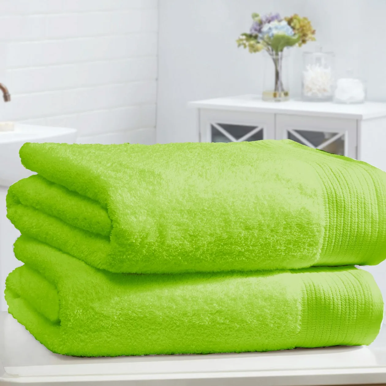 Chatsworth 100% Cotton Towels - Lime / 2pc Bath Sheet: the shop's own photo