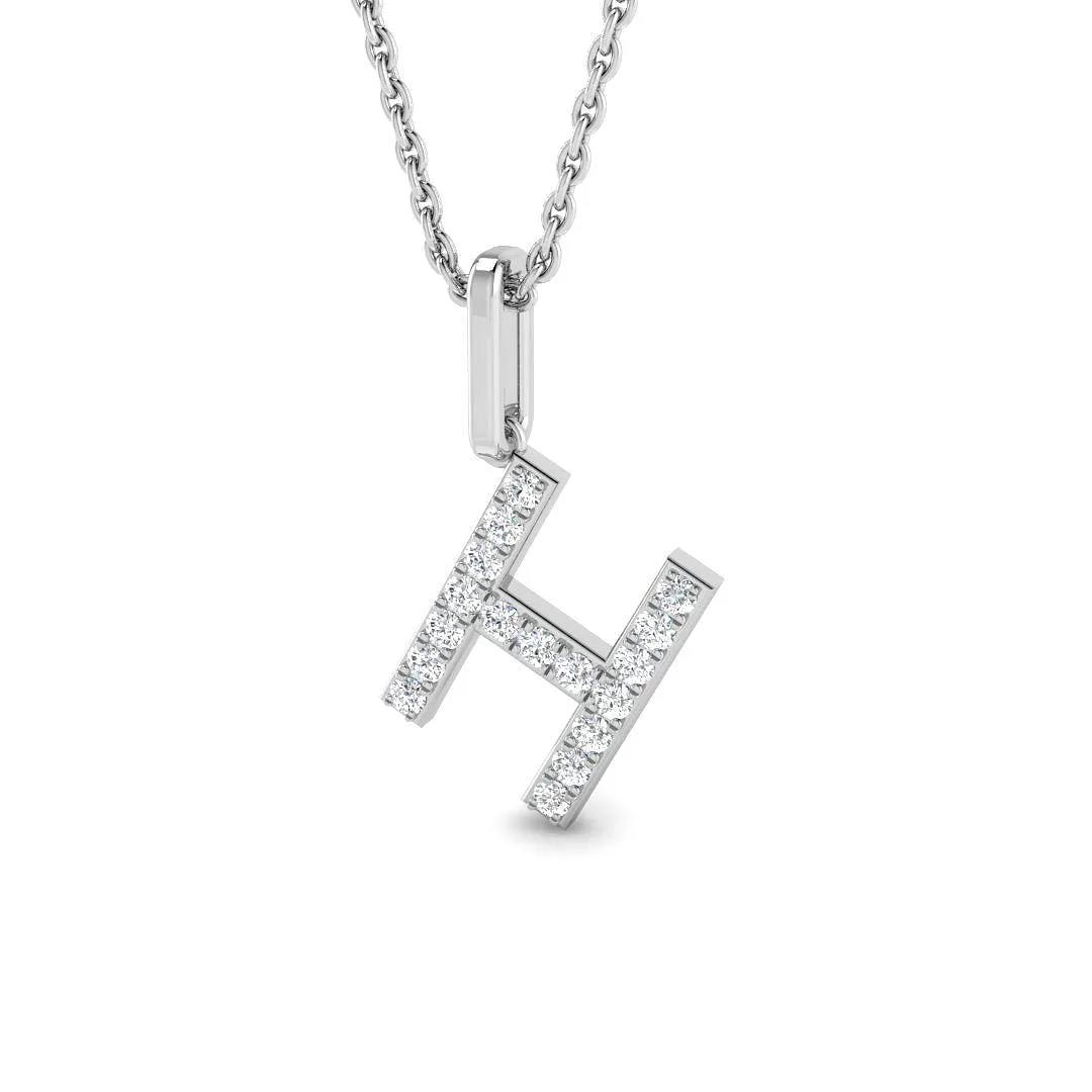 Paved Initial Round Diamond Pendant – Letter Pendant - 18k Yellow Gold / 0.2 / Lab-Grown Diamond: the shop's own photo