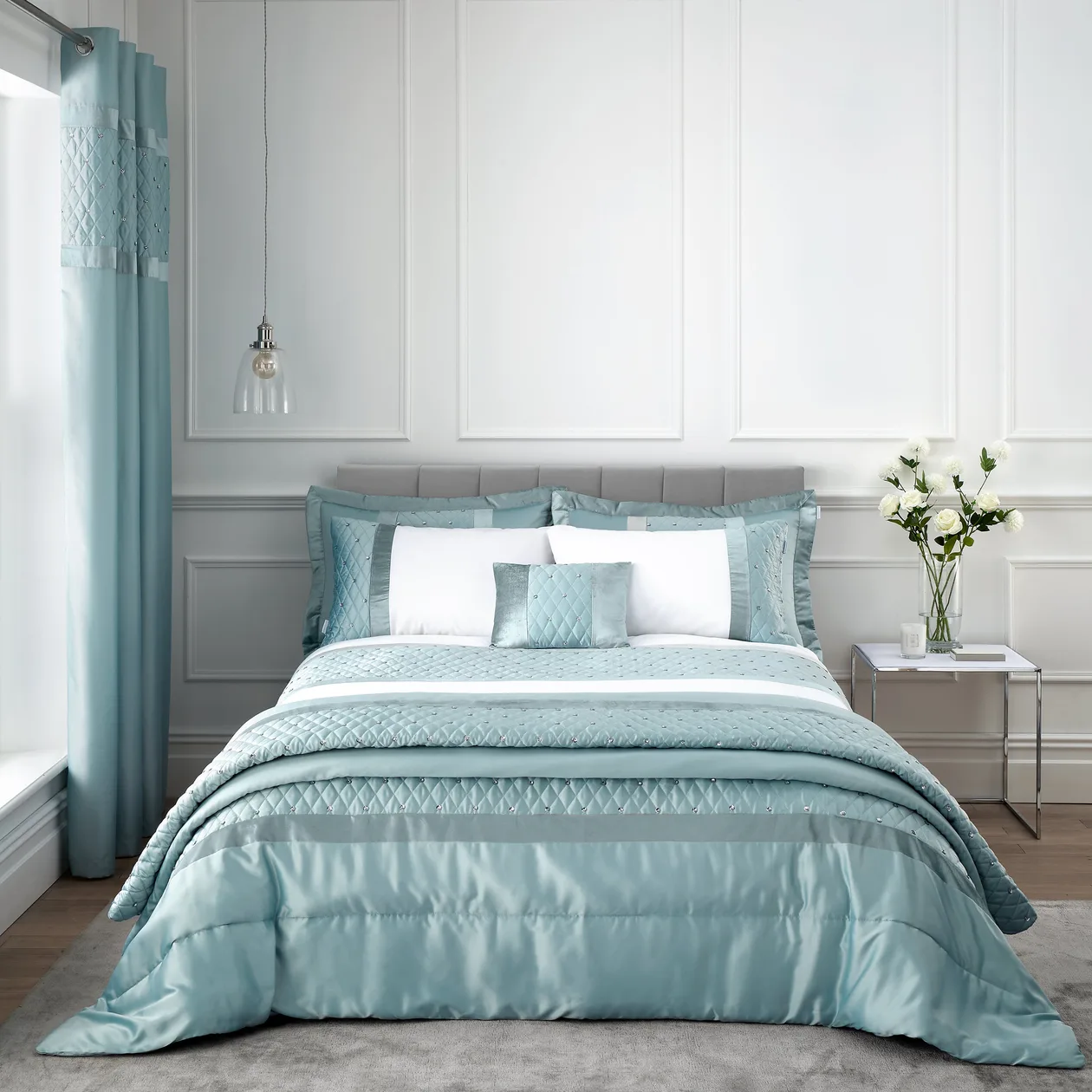 Catherine Lansfield Sequin Cluster Duvet Cover Set - Blue / Double: the shop's own photo