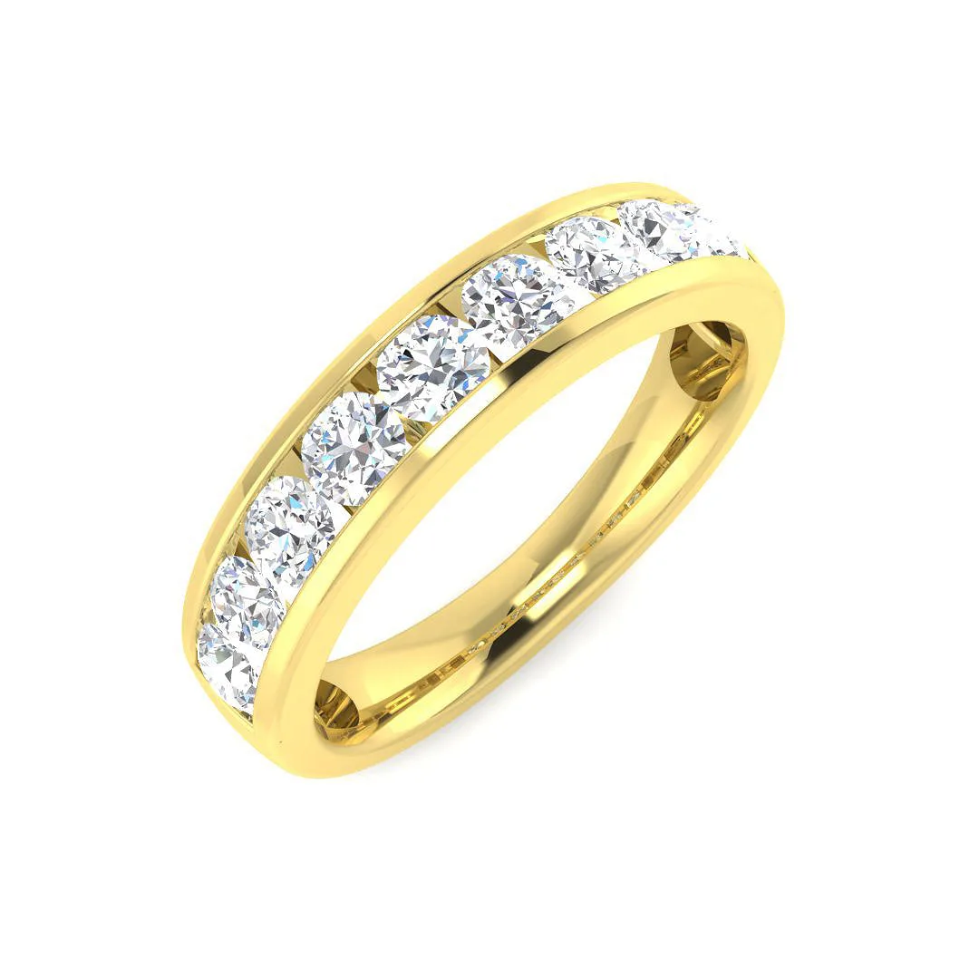 0.14-1.52ct Lab-Grown Round Cut D/VVS Diamond Half Eternity Ring. - 18k Yellow Gold / 0.25 Carat: the shop's own photo