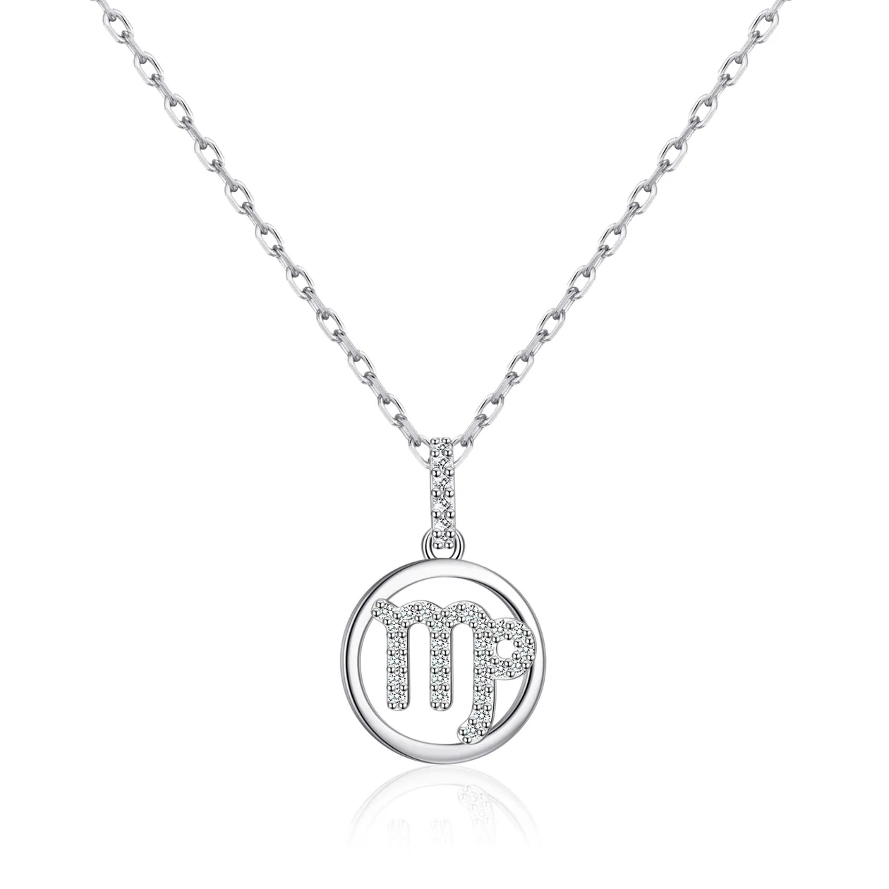 Virgo Star Sign Zodiac Necklace with Zircondia® Crystals: the shop's own photo