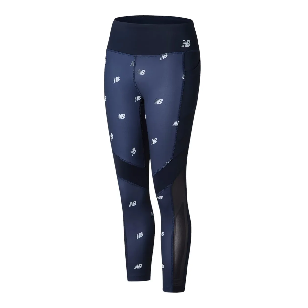 New Balance Womens Graphic Impact Run Crop Leggings - Navy | Size: XS: the shop's own photo