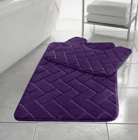 Memory Foam Blocks Bath Mats - Plum: the shop's own photo