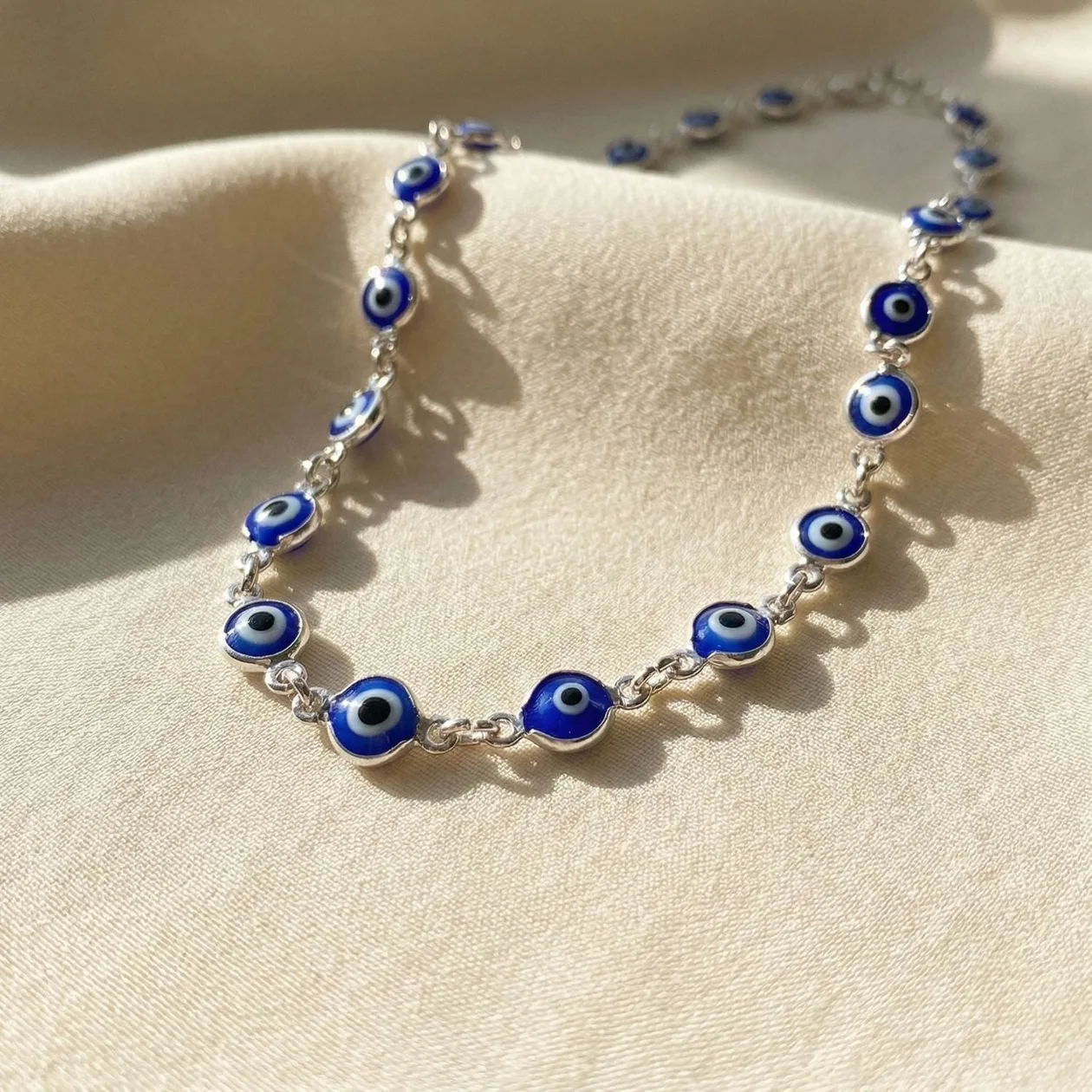 Blue Evil Eye Silver Protection Necklace: the shop's own photo
