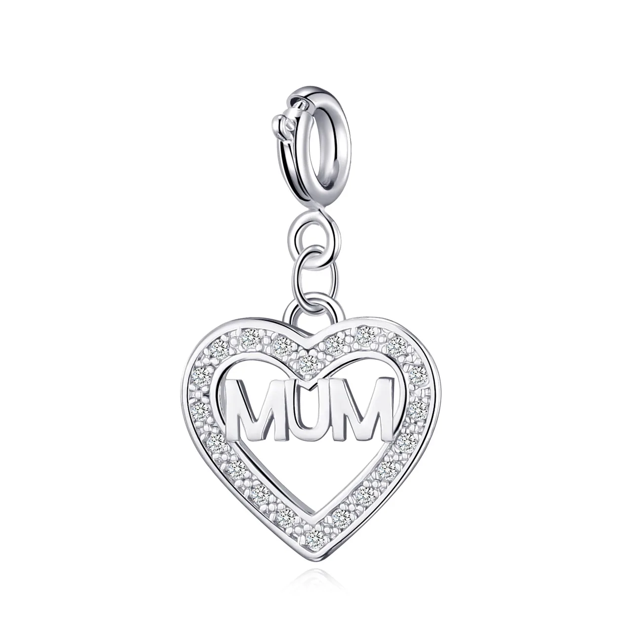 Mum Heart Charm Created with Zircondia® Crystals: the shop's own photo