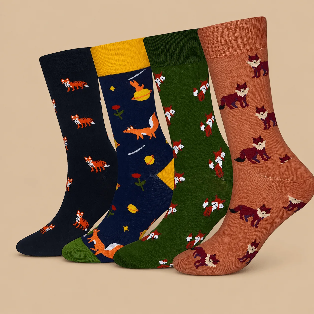 Fox-Themed Crew Socks Set: the shop's own photo