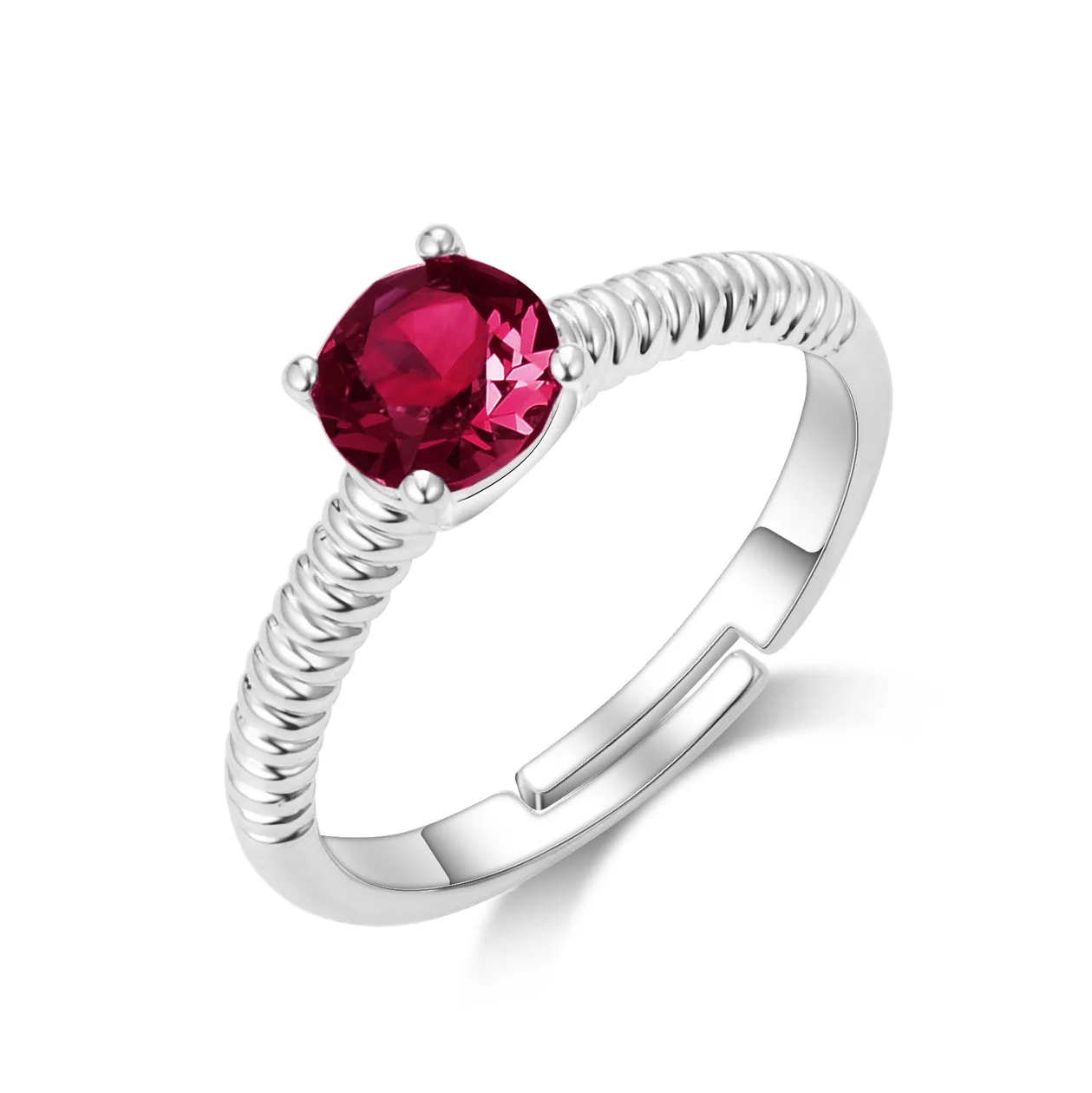 Red Adjustable Crystal Ring Created with Zircondia® Crystals: the shop's own photo