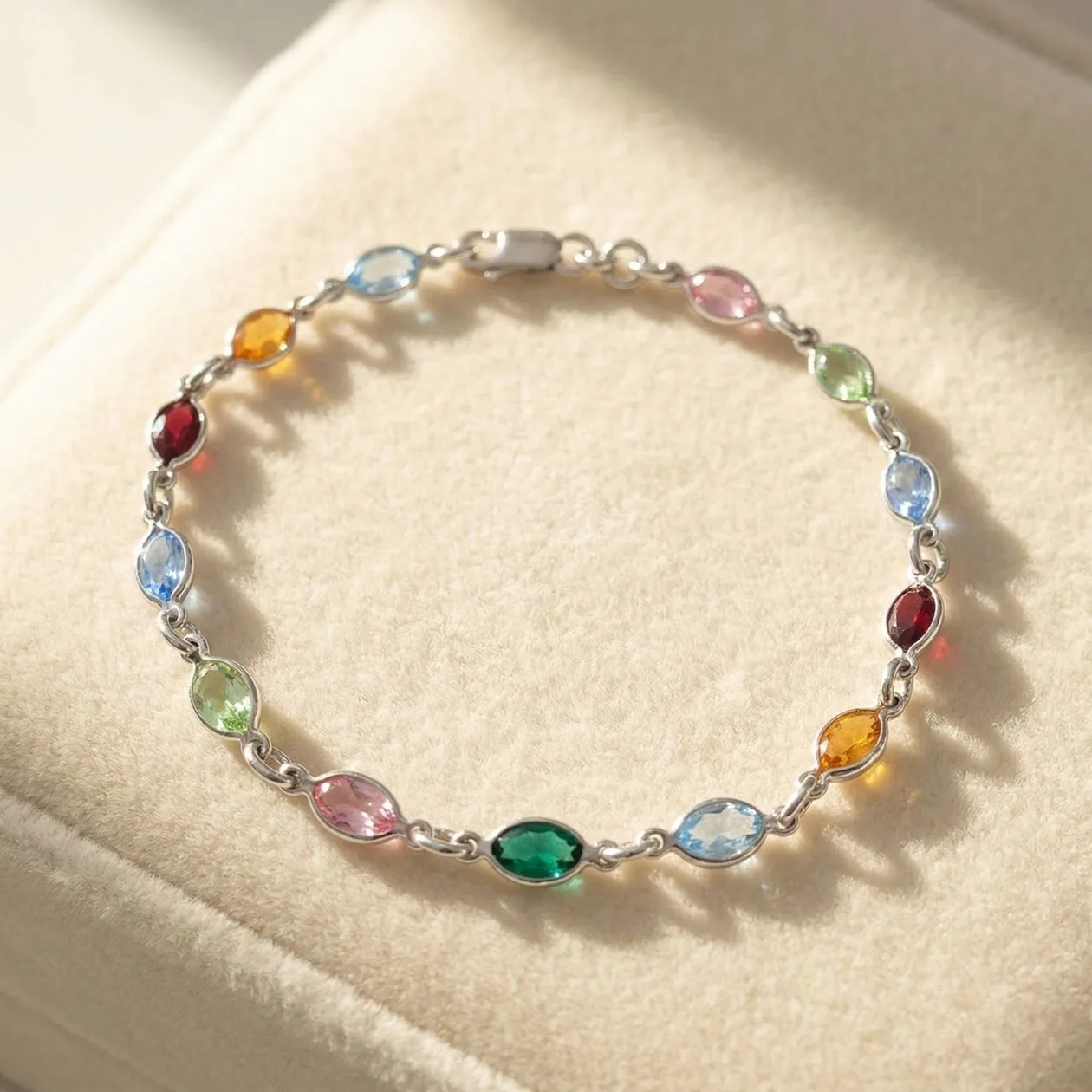 Colourful Multi Gemstone Sterling Silver Bracelet: the shop's own photo